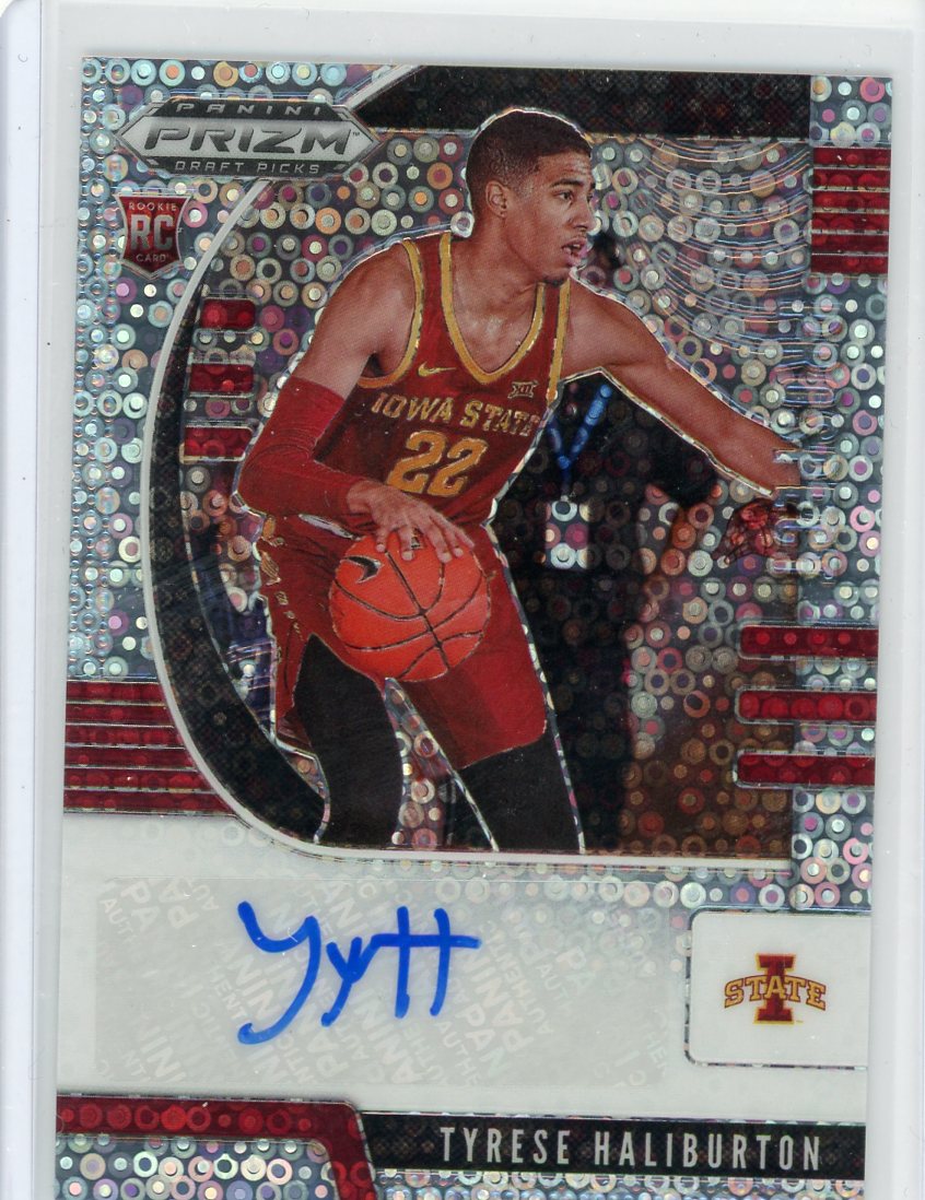 Tyrese Haliburton 2020-21 Panini Prizm Draft Picks Fast Break autograph rookie card