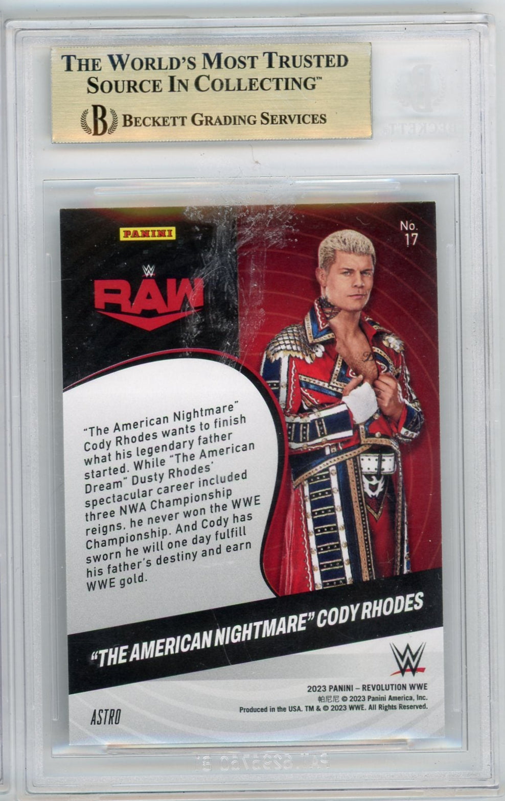 Cody Rhodes 2023 Panini Revolution Astro BGS 9.5