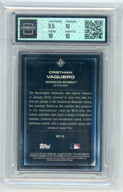 Cristhian Vaquero 2022 Bowman Transcendent Collection Bowman Icons /50 Arena Club 10