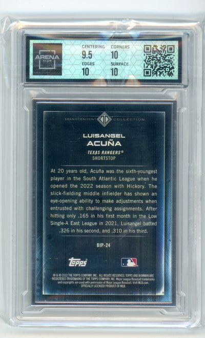 Luisangel Acuna 2022 Bowman Transcendent Collection Bowman Icons /50 Arena Club 10