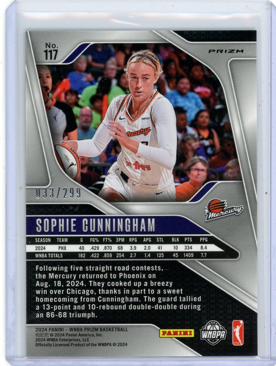 Sophie Cunningham 2024 Panini Prizm WNBA Red Pulsar Prizm #'d 033/299