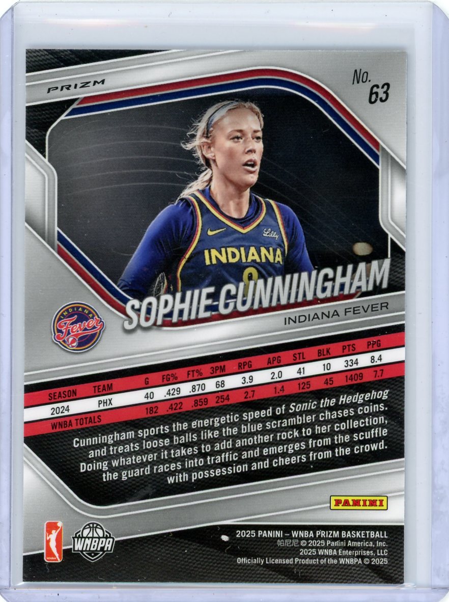 Sophie Cunningham 2025 Panini Prizm WNBA White Seismic Prizm