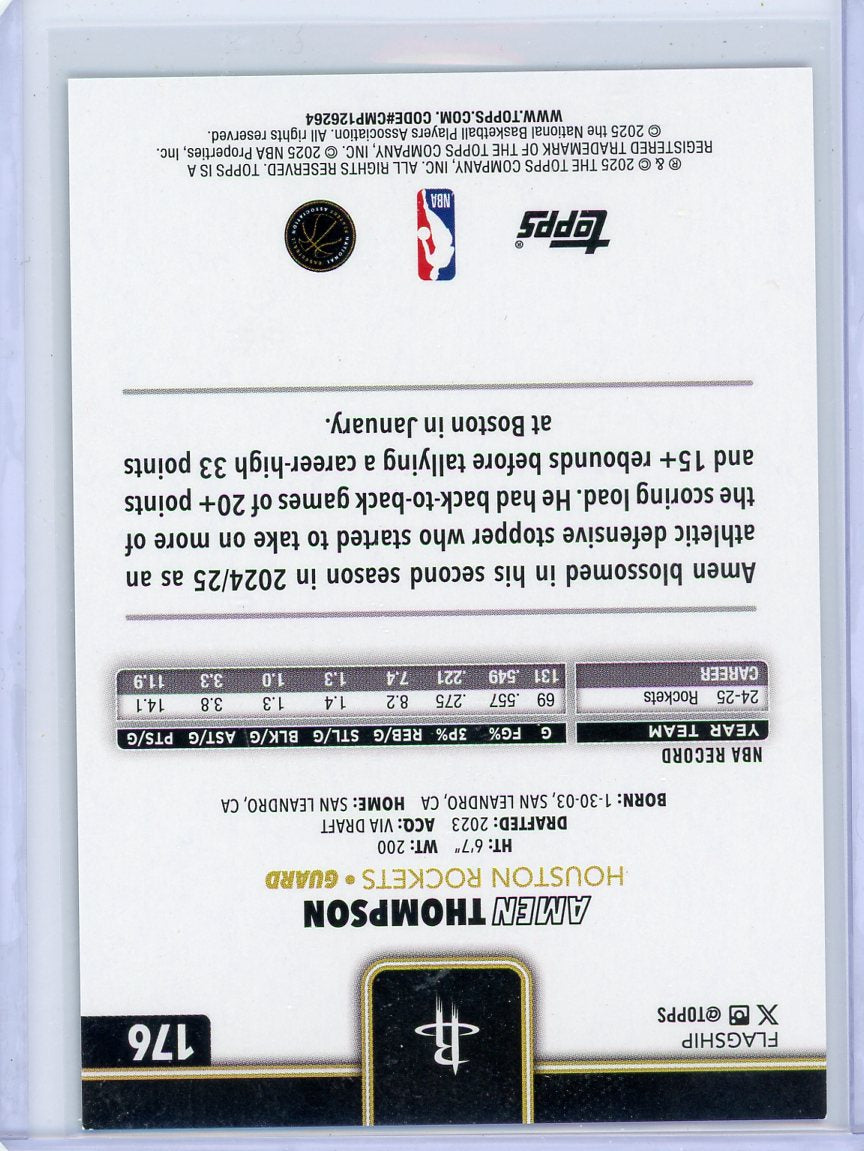 Amen Thompson 2025-26 Topps Cyber Circuit Black Friday #'d 2/5