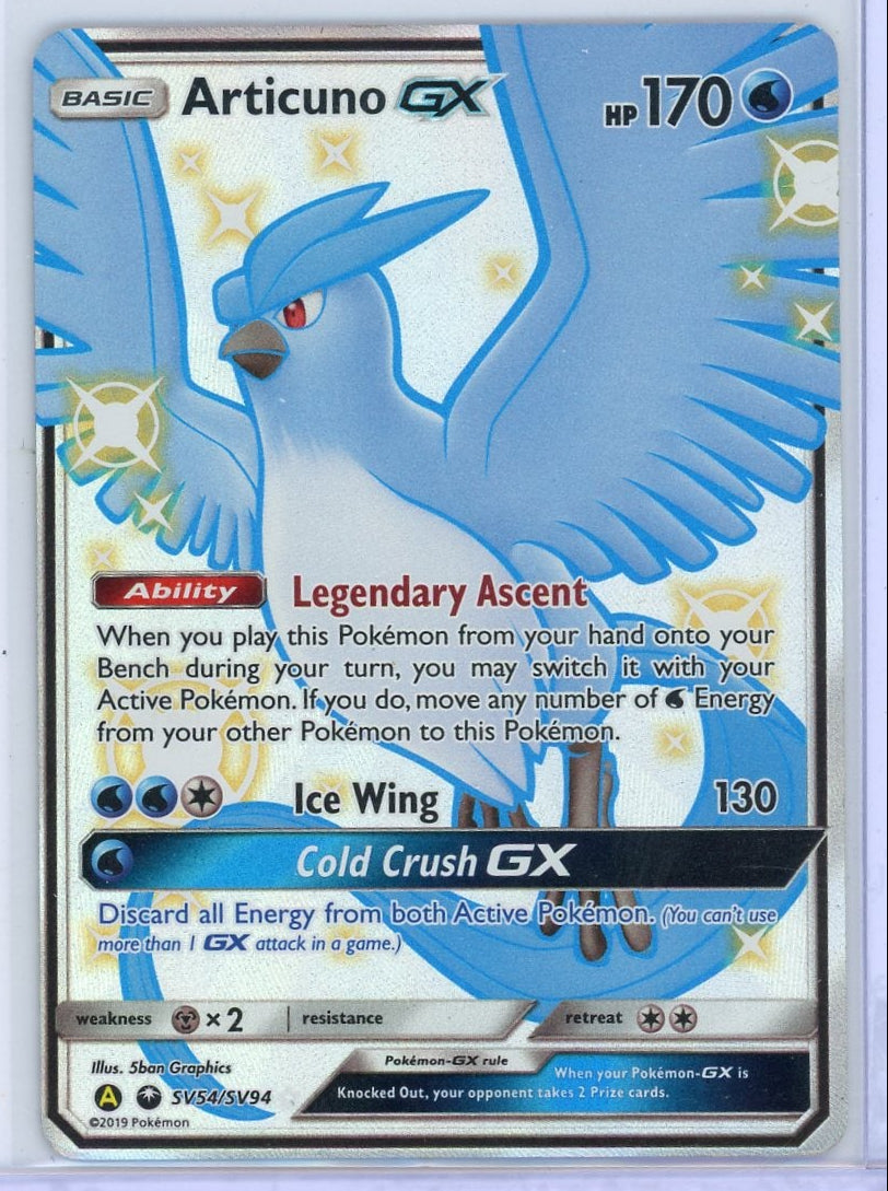 Articuno GX Pokémon Hidden Fates Shiny Full Art #SV54/SV94 (MP)