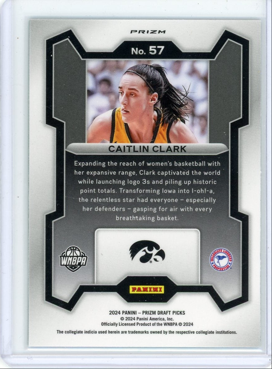 Caitlin Clark 2024 Panini Prizm Draft Picks Green Prizm RC