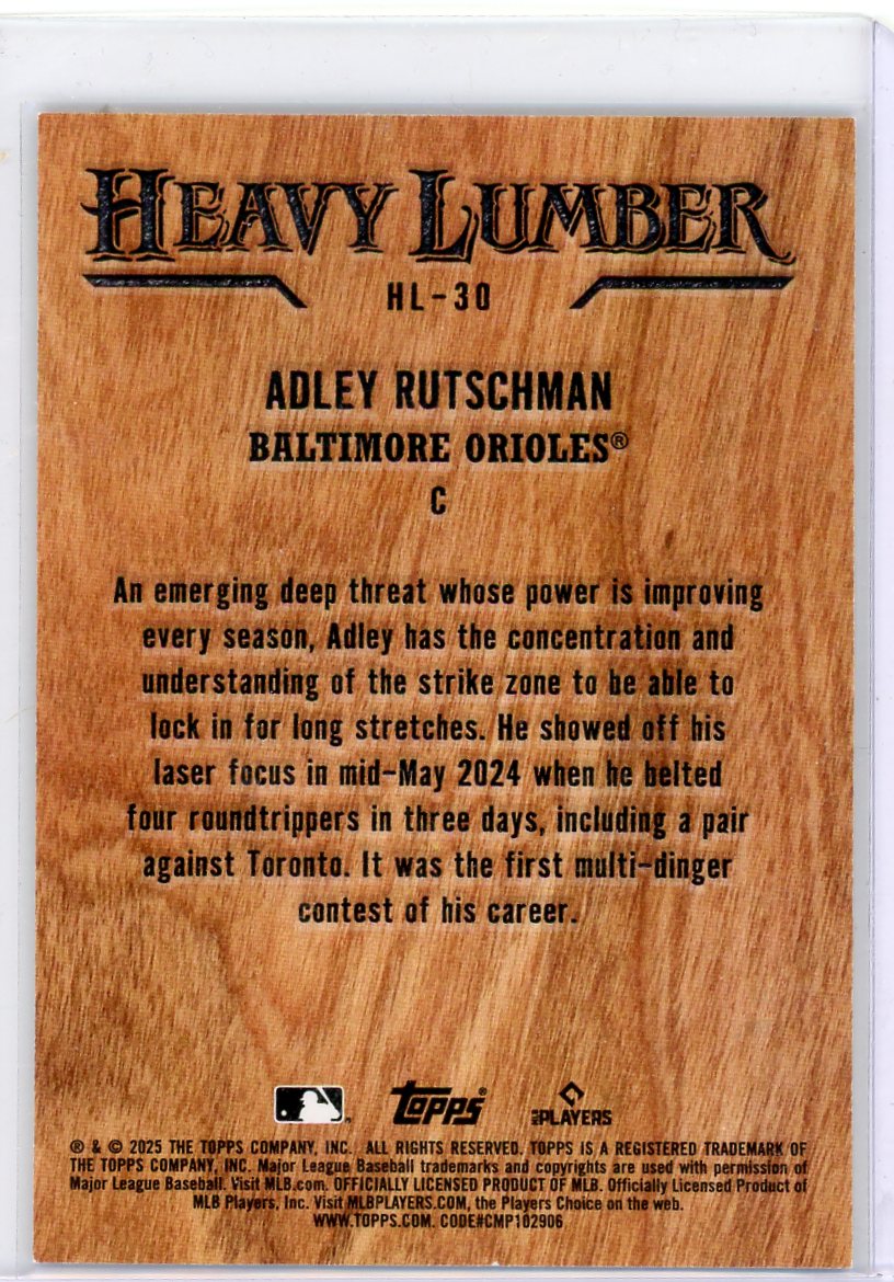 Adley Rutschman 2025 Topps Series 2 Heavy Lumber