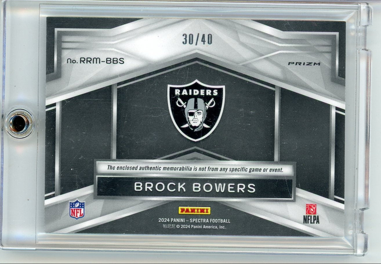 Brock Bowers 2024 Panini Spectra Rising Rookie Double Patch #'d 30/40