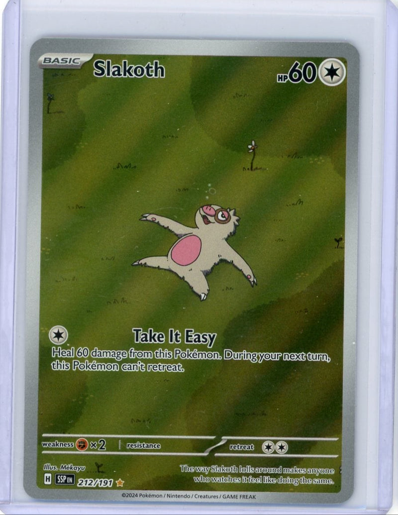 Slakoth 2024 Pokemon Surging Sparks rare holo 212/191