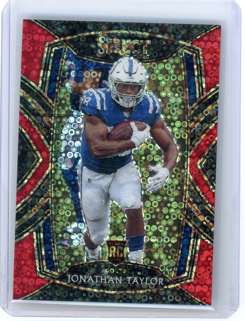 Jonathan Taylor 2020 Panini Select No Huddle red prizm rookie card 