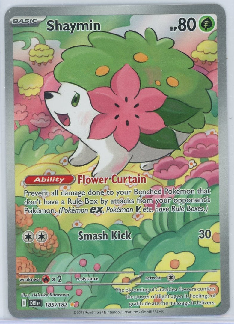 Shaymin 2025 Pokemon Destined Rivals Illustration rare #185/182