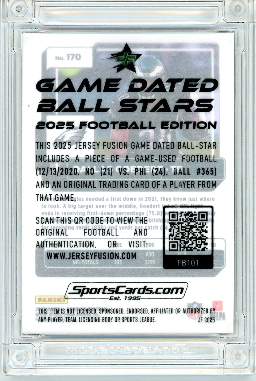 Dallas Goedert Jersey Fusion Game Dated Ball /50 Donruss Press Proof Gold