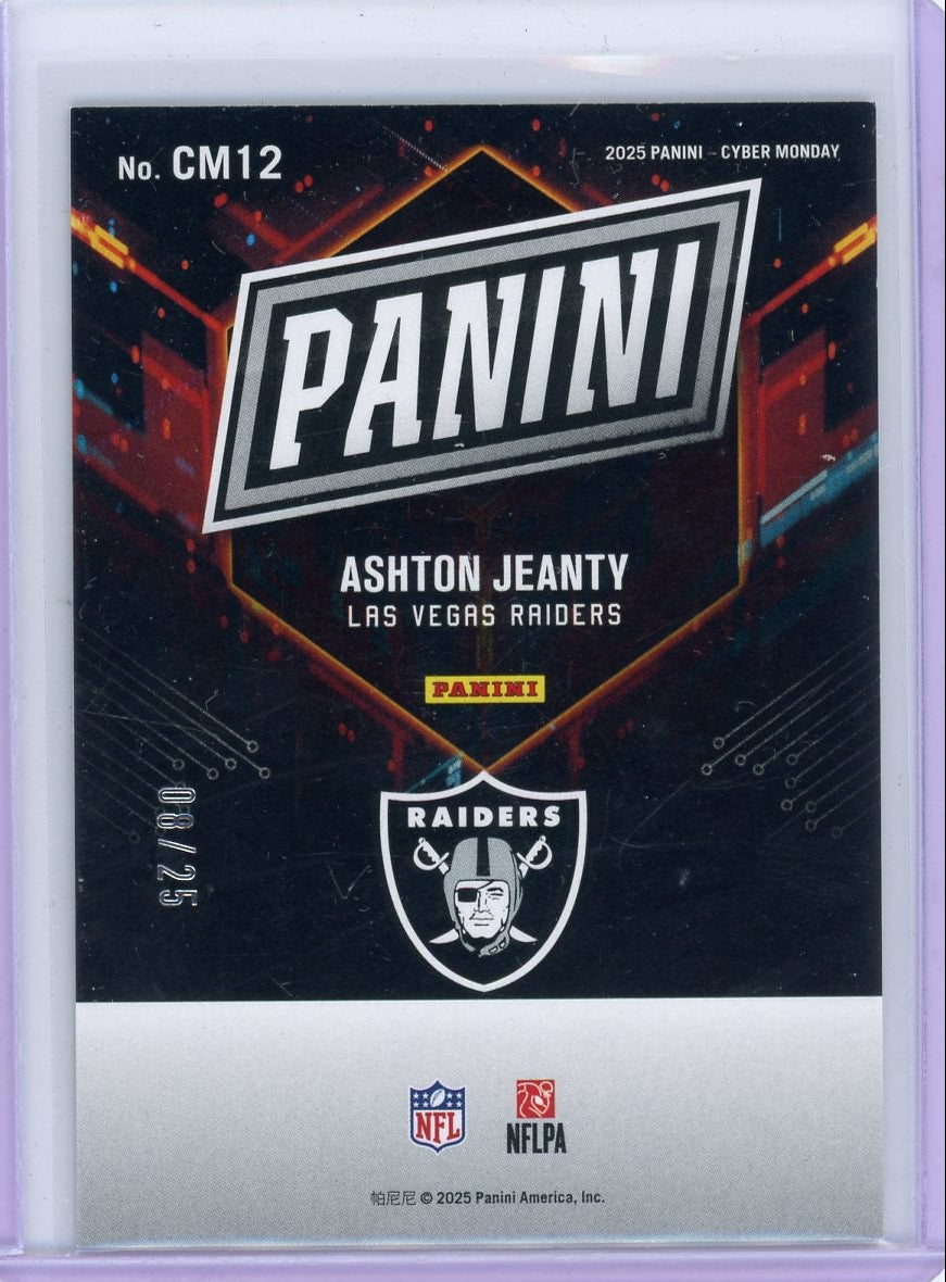 Ashton Jeanty 2025 Panini Cyber Monday Gren Drip #'d 08/25
