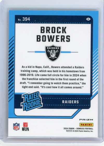 Brock Bowers 2024 Panini Donruss Optic red wave prizm rookie card