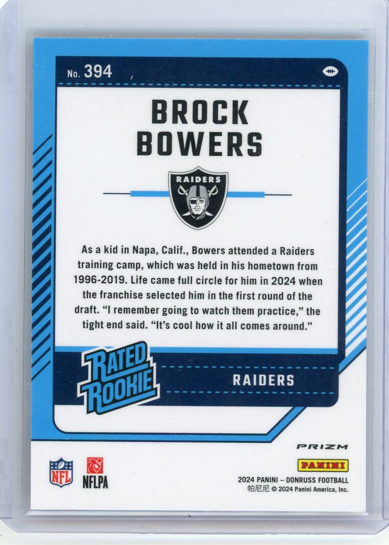 Brock Bowers 2024 Panini Donruss Optic red wave prizm rookie card