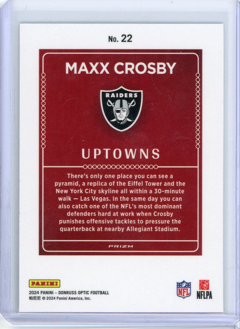 Maxx Crosby 2024 Panini Donruss Optic Uptown SSP