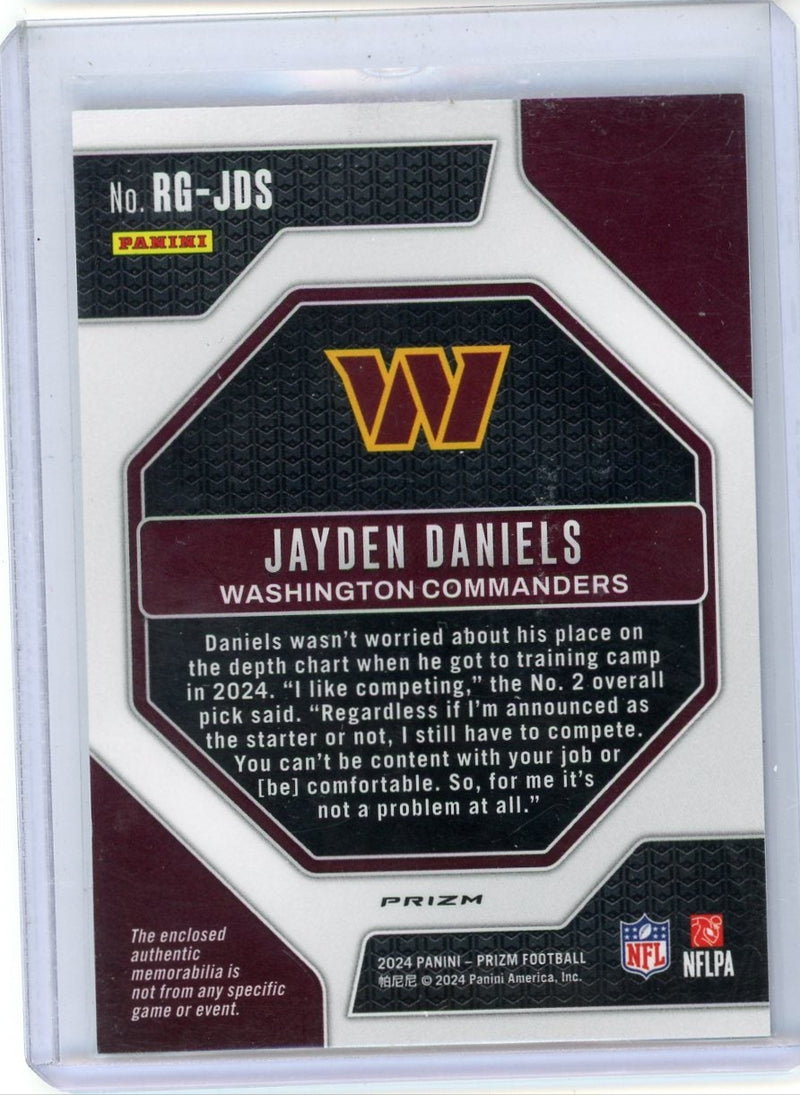 Jayden Daniels 2024 Panini Prizm Rookie Gear Silver Prizm RC