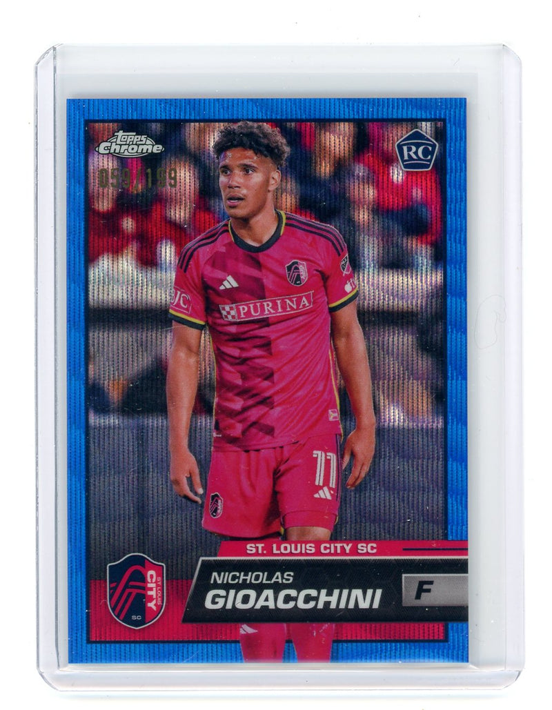 Nicholas Gioacchini 2023 Topps Chrome MLS blue wave refractor rookie card 