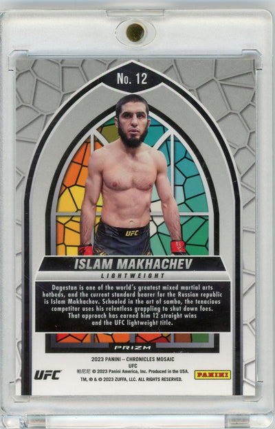 Islam Makhachev 2023 Panini Chronicles Mosaic Stained Glass SP