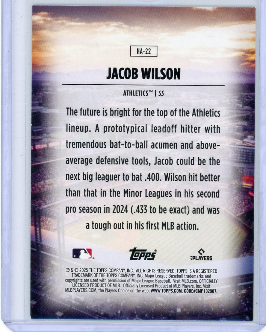 Jacob Wilson 2025 Topps Home Field Advantage rookie card SSP