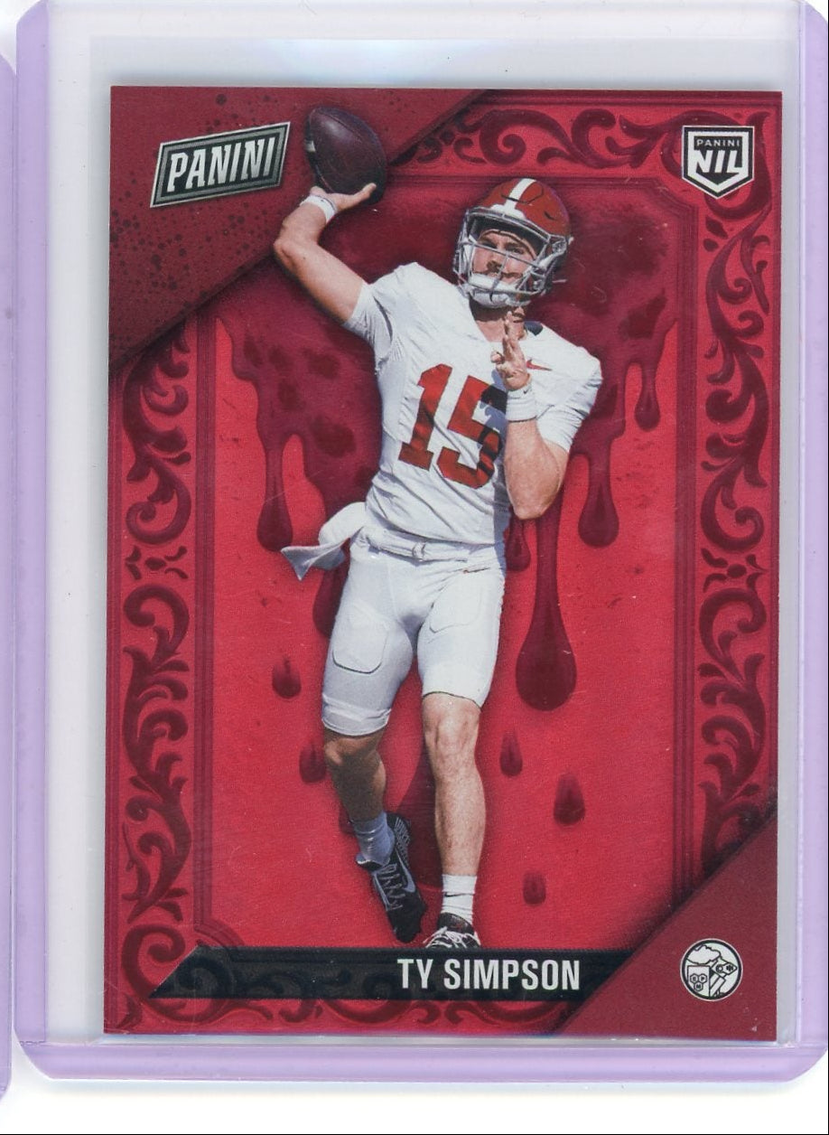Ty Simpson 2025 Panini Black Friday Red Drip #'d 13/75