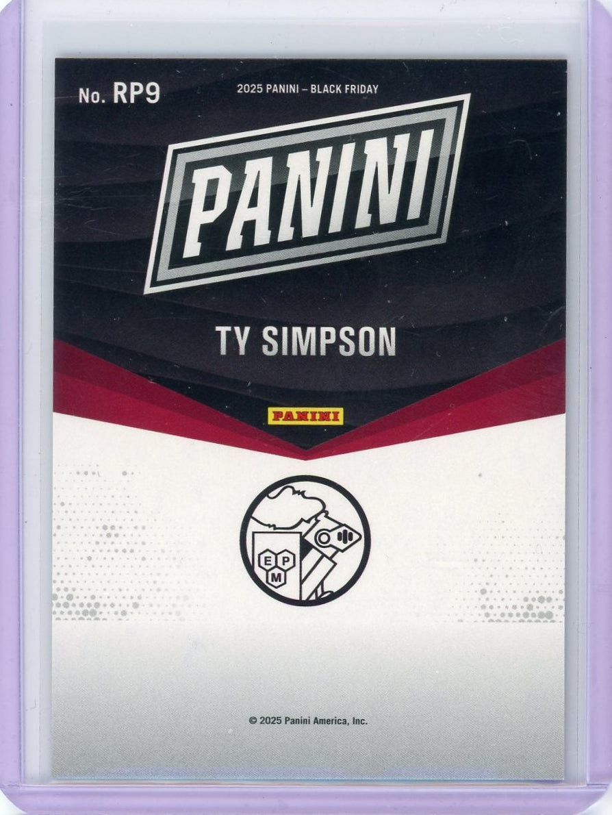 Ty Simpson 2025 Panini Black Friday Rated Prospect #'d 33/99