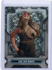 Jar Jar Binks 2023 Topps Star Wars High Tek Pattern 3 Black Stardust #'d 4/5