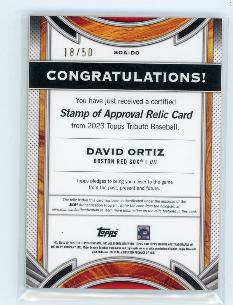 David Ortiz 2023 Topps Tribute Stamp of Approval Relic 