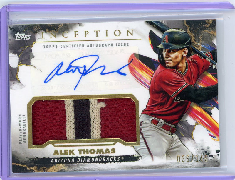 Alek Thomas 2023 Topps Inception autograph relic 