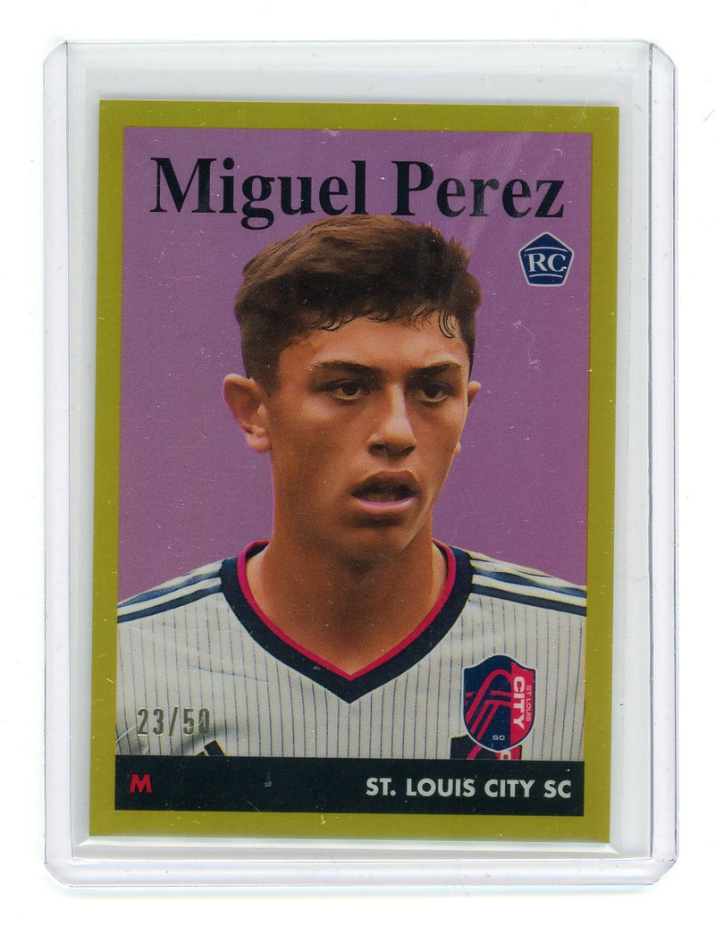 Miguel Perez 2023 Topps Chrome MLS 1958 Topps gold refractor rookie card 