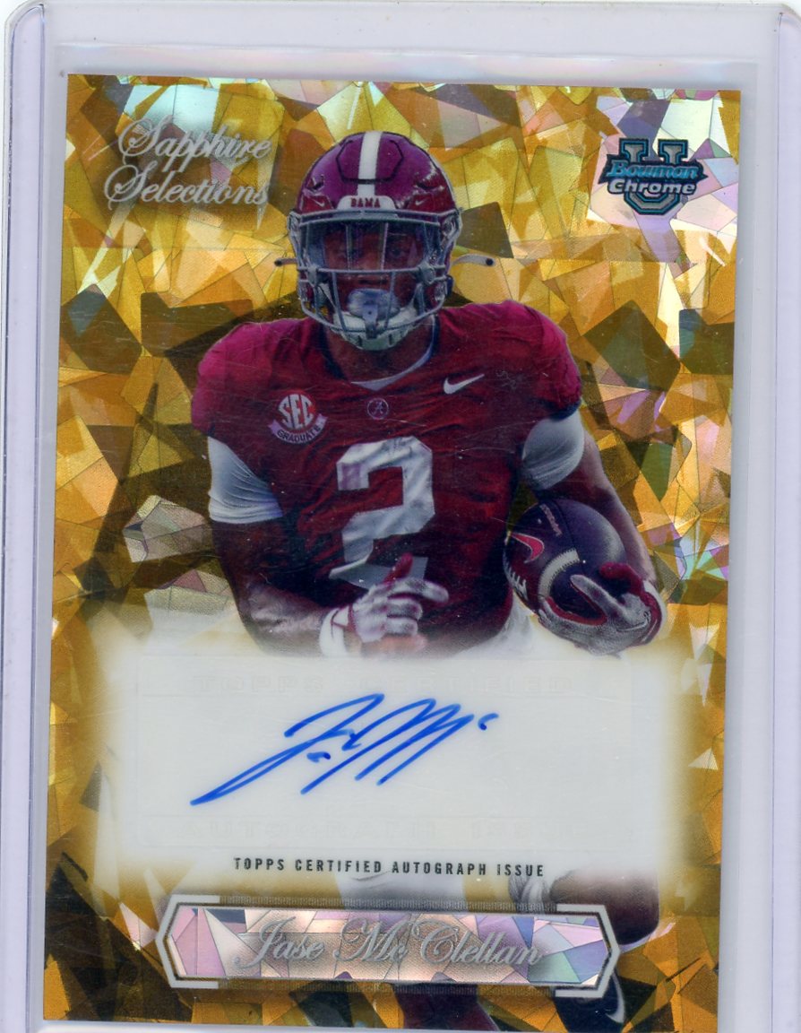Jase McClellan 2023 Bowman Chrome Sapphire Selections auto gold ref. #'d 09/50