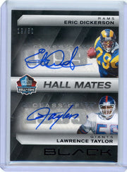 Eric Dickerson/Lawrence Taylor 2025 Panini Black Hall Mates Dual Auto #'d 19/50