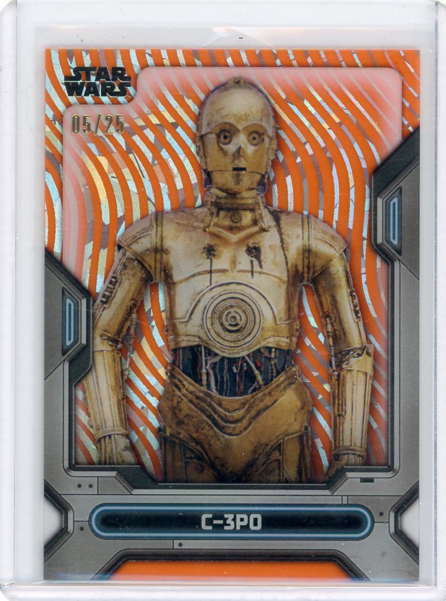C-3PO 2023 Topps High Tek Pattern 2 Orange #'d 06/25