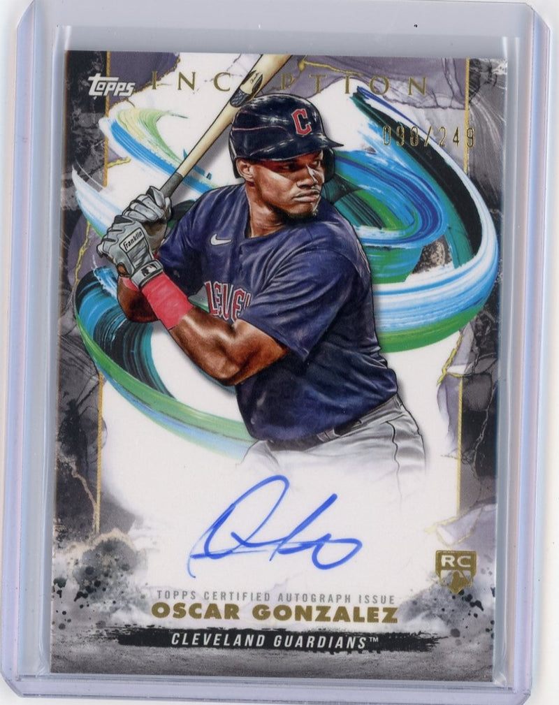 Oscar Gonzalez 2023 Topps Inception autograph rookie card 