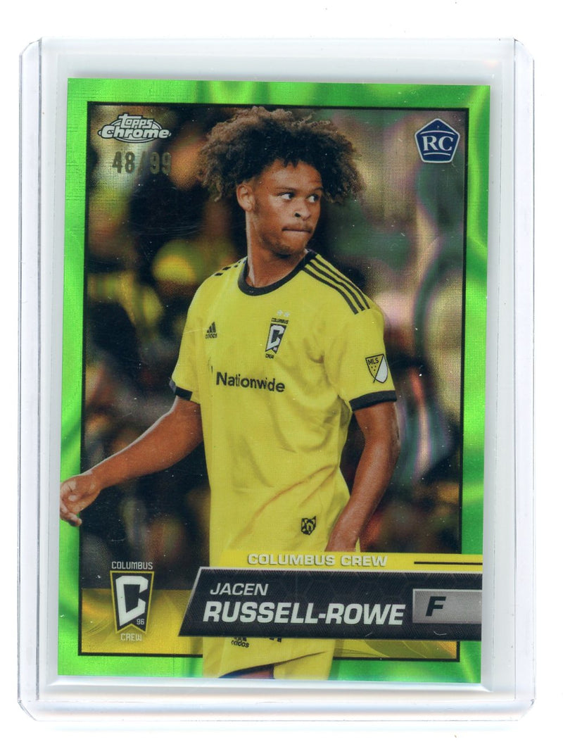Jacen Russell-Rowe 2023 Topps Chrome MLS neon green lava ref. rookie card 