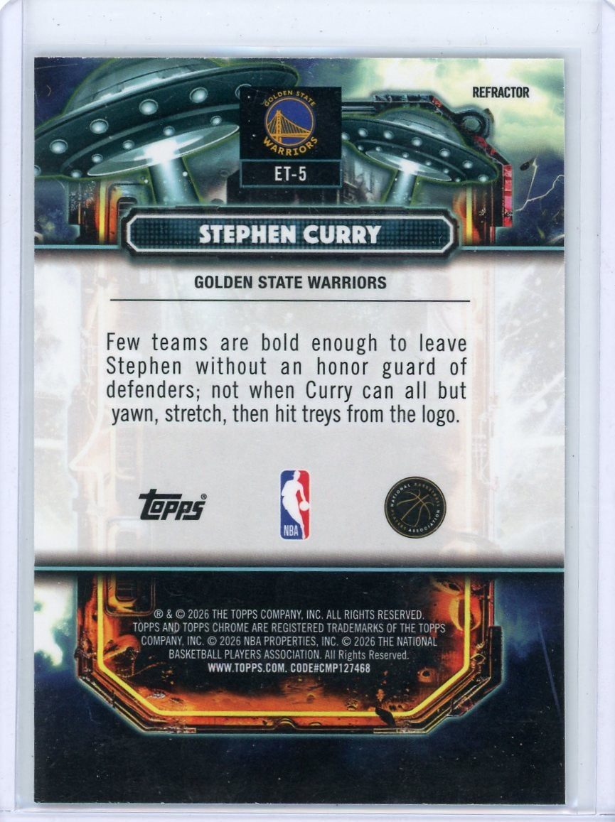 Stephen Curry 2025-26 Topps Chrome Cosmic Extraterrestrial Talent Refractor