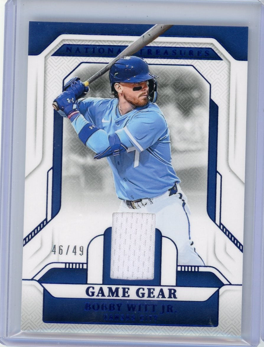 Bobby Witt Jr. 2025 Panini National Treasures Baseball Game Gear Relic Blue #'d 46/49