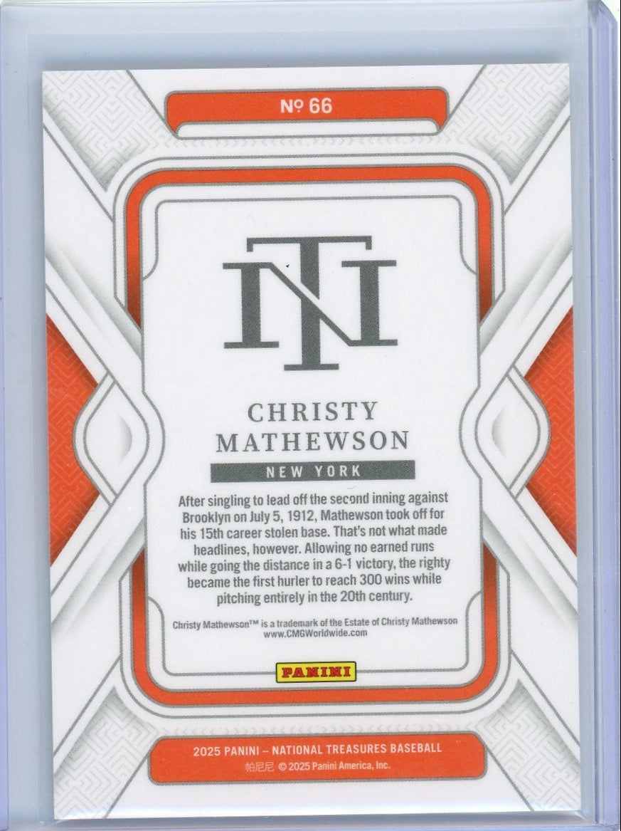 Christy Mathewson 2025 Panini National Treasures Baseball Holo Gold #'d 82/99