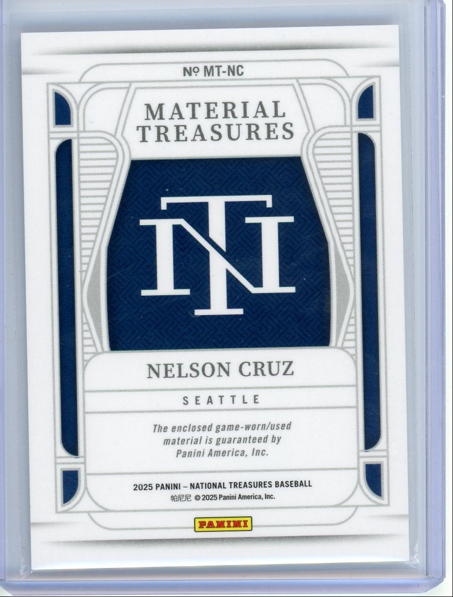 Nelson Cruz 2025 Panini National Treasures Baseball Relic Blue #'d 38/49