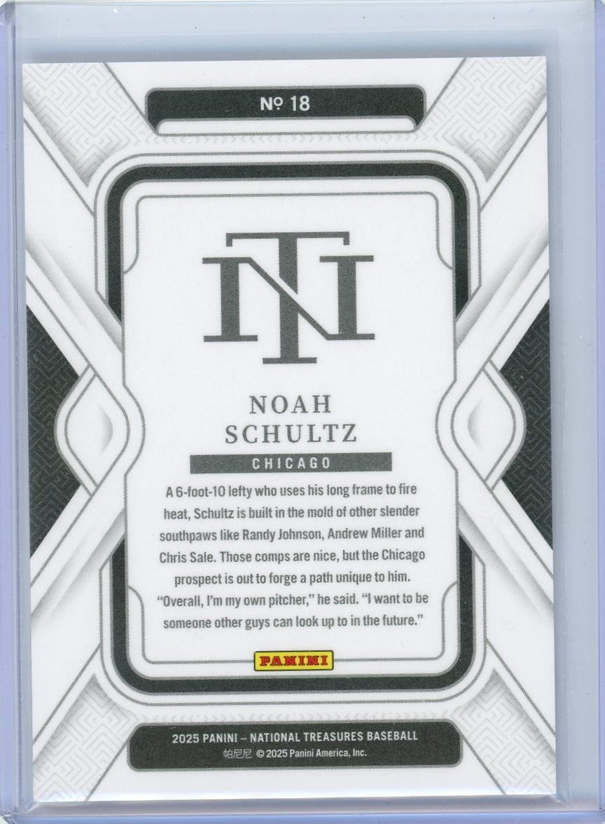 Noah Schultz 2025 Panini National Treasures Baseball Holo #'d 05/49