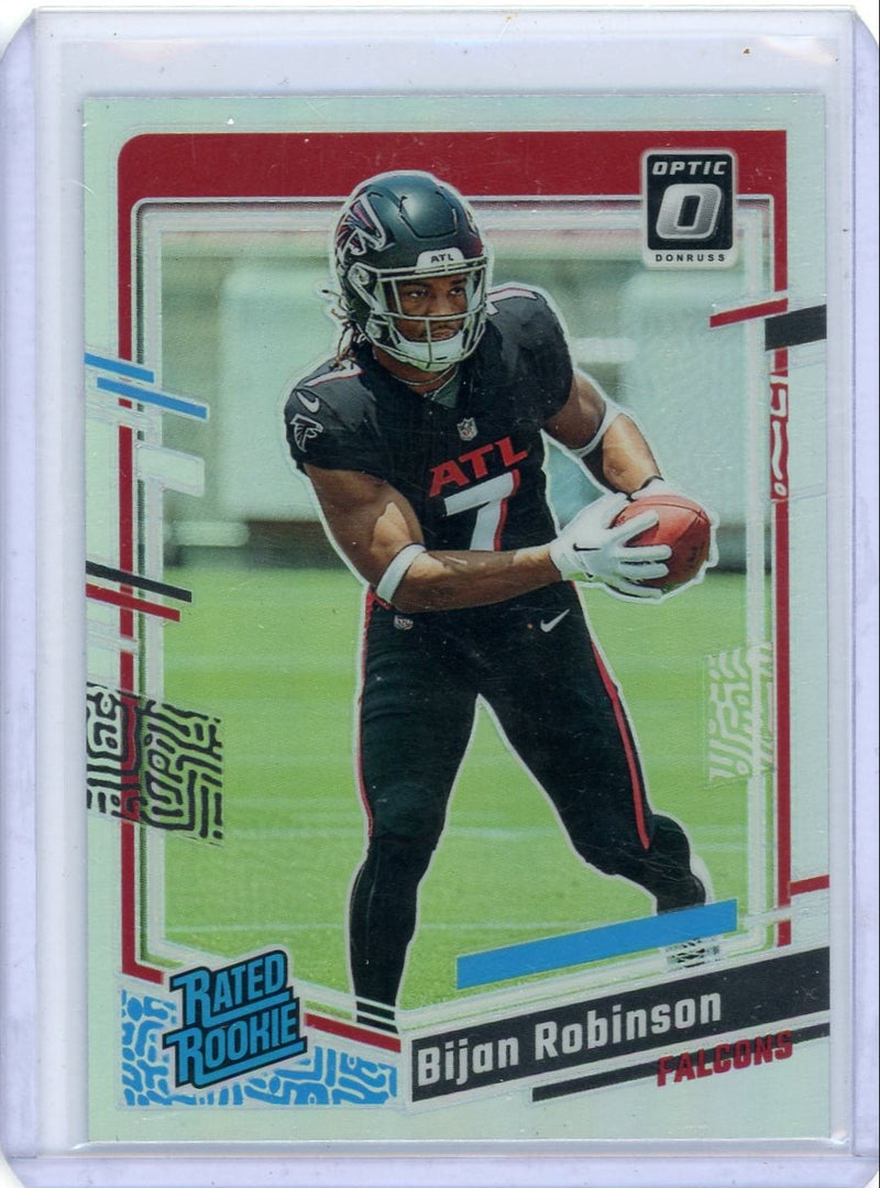 Bijan Robinson 2023 Donruss Optic Rated rookie Holo Prizm 