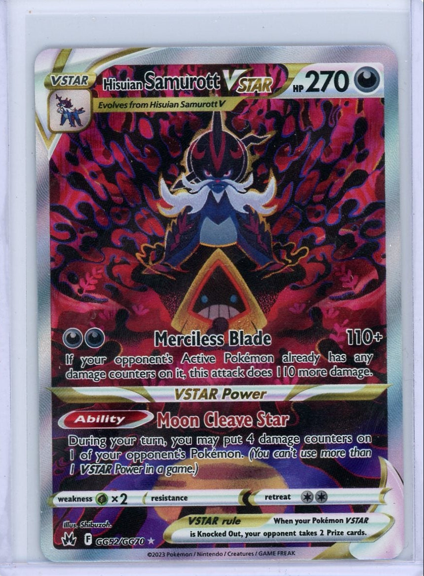 Hisuian Samurott Vstar Pokémon Crown Zenith Galarian Gallery #GG52/GG70