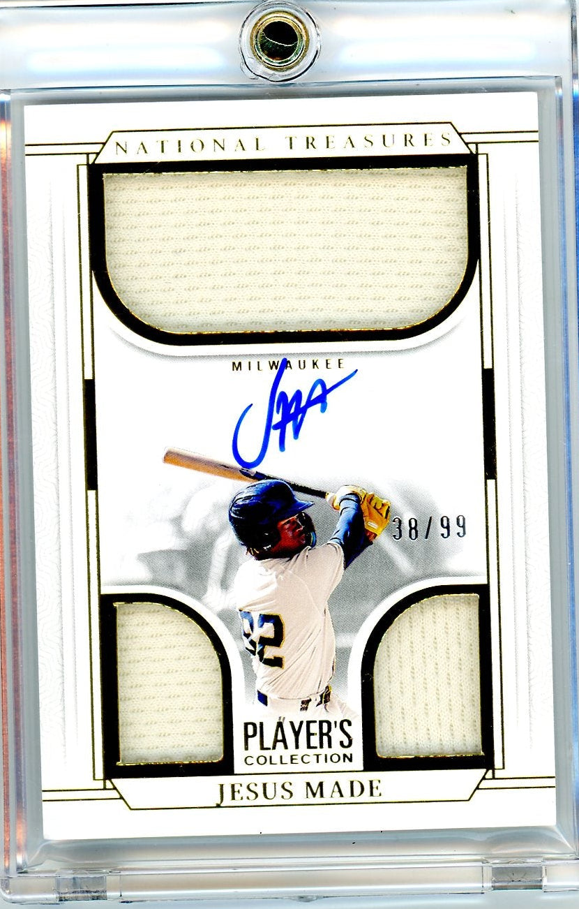 Jesus Made 2025 Panini National Treasures Baseball Player's Collection Patch Autograph #'d 38/99