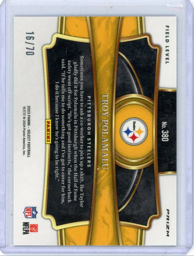 Troy Polamalu 2023 Select Football Dragon Scale Prizm Field Level #'d 16/70