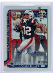 Treveyon Henderson 2025 Topps Chrome Autograph Refractor RC #'d 482/499