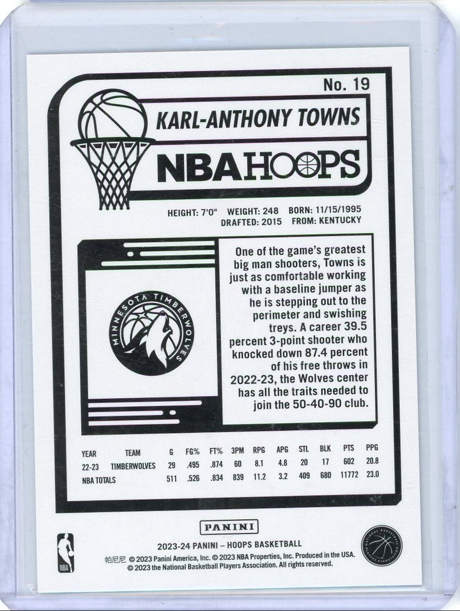 Karl-Anthony Towns 2023-24 NBAHOOPS GOLD HYPER #6/10