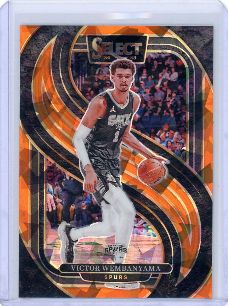 Victor Wembanyama 2024-25 Select Premier Level Orange Cracked Ice /275
