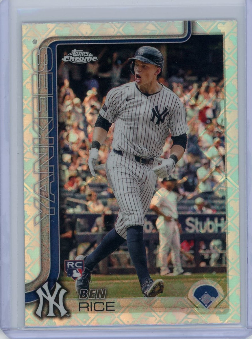 Ben Rice 2025 Topps Chrome Logofractor Rookie Card #139