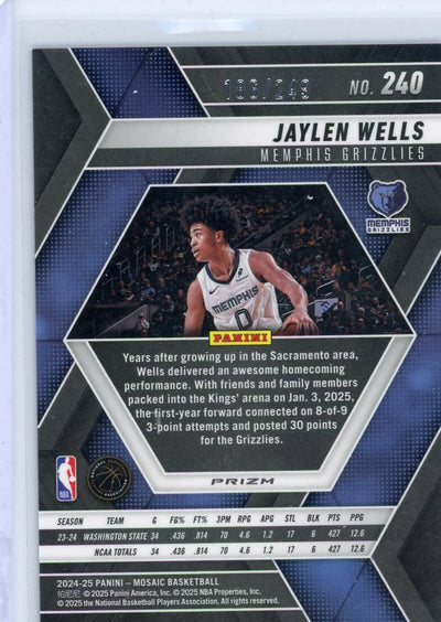 Jaylen Wells 2024-25 Mosaic Purple Flourescent /249 RC