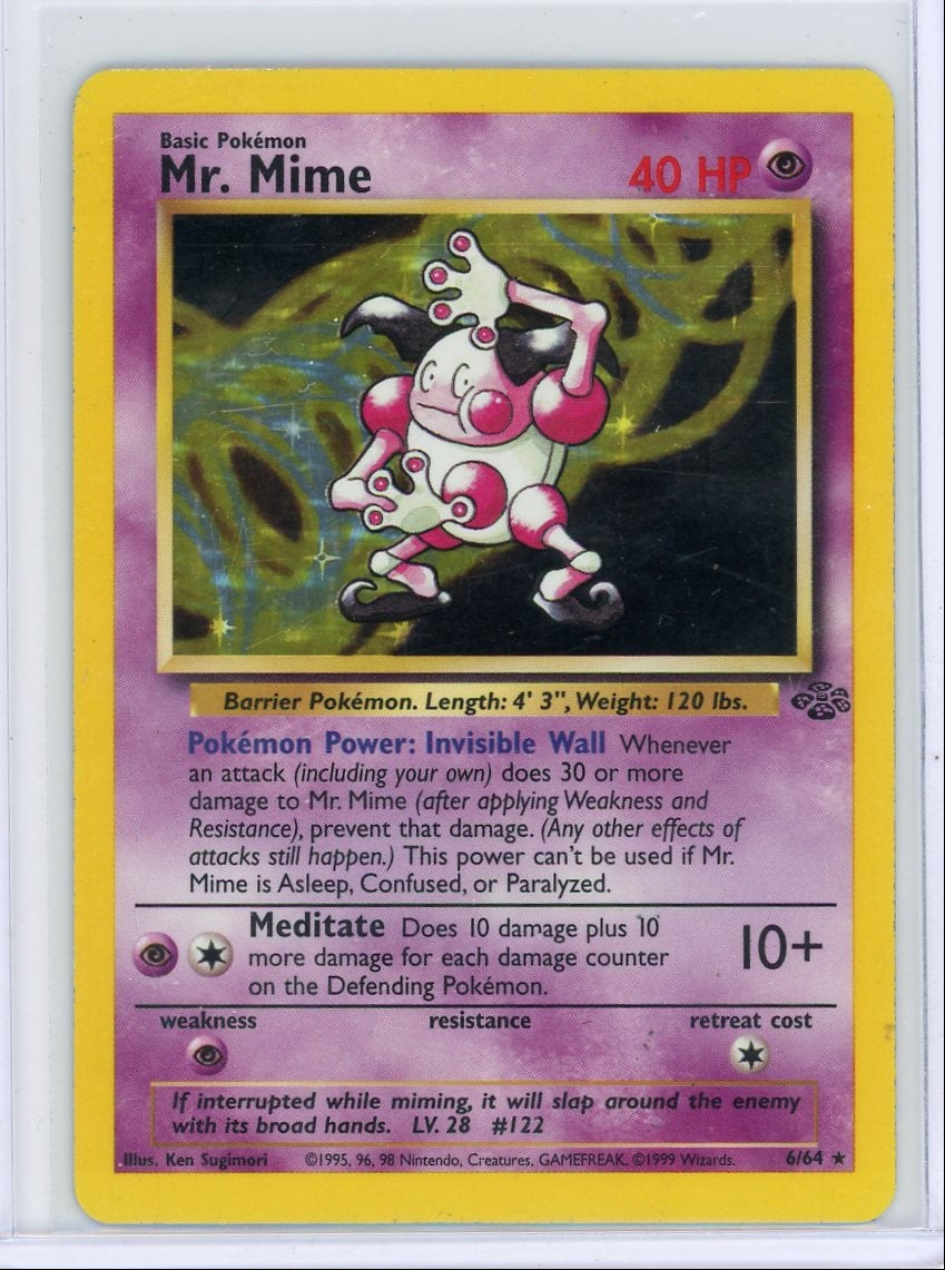 Mr. Mime Pokémon Jungle Holo #6/64 (MP)