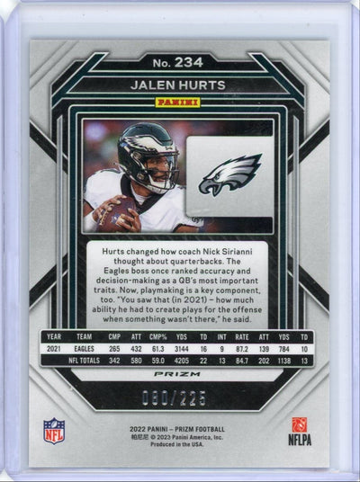 Jalen Hurts 2023 Panini Prizm Purple Ice #'d 080/225